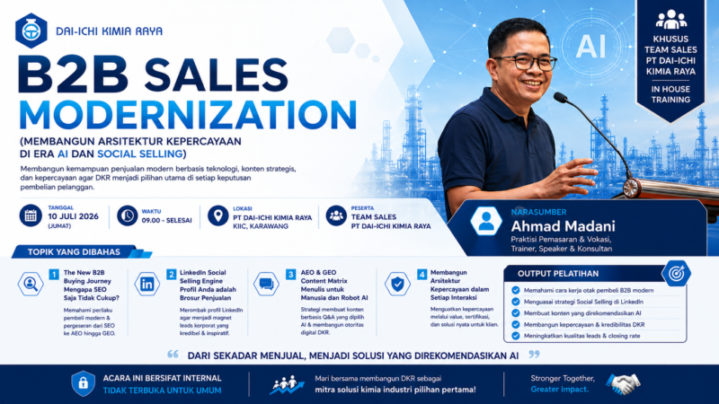 PT Dai-Ichi Kimia Raya Perkuat Kompetensi Tim Melalui In House Training B2B Sales Modernization